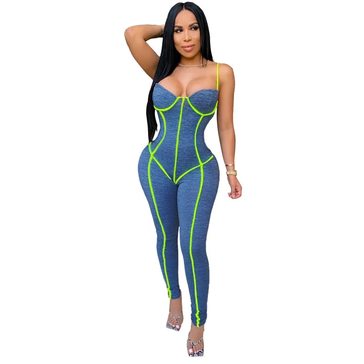 
Fall Women Clothing Jumpsuits And Rompers Ladies Biker Bodycon Reflective One Piece Ladies Sexy Jumpsuits Rompers Clubwear 