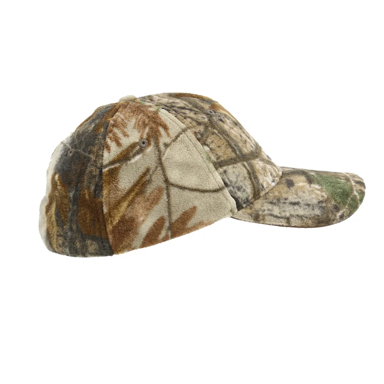 custom camouflage winter and autumn fleece lined flex fitted baseball caps with LED lights