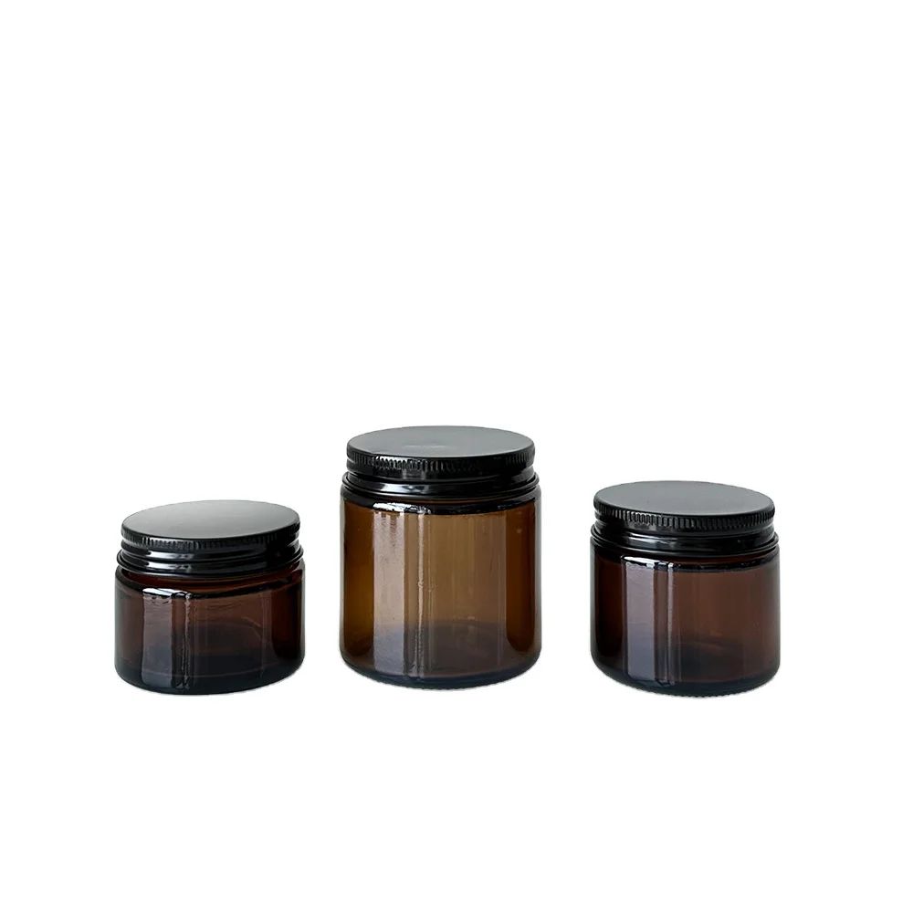 glass jars and containers Wide Mouth Body butter Amber frosted 16 oz glass jars with lids