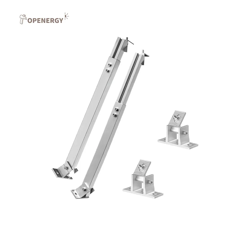 Solar photovoltaic tilt-adjustable rear legs for mounting single/multiple solar modules
