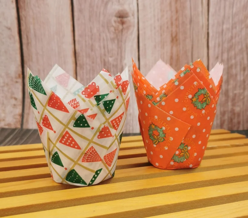 Square Lattice Baking Paper Cup for Cupcake Muffin Liners Muffin Baking Paper