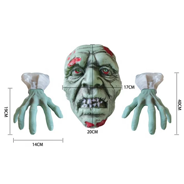 Wholesale Horror Grass Decoration Haunted House  Room Scene Layout Props Halloween Green Skeleton Set