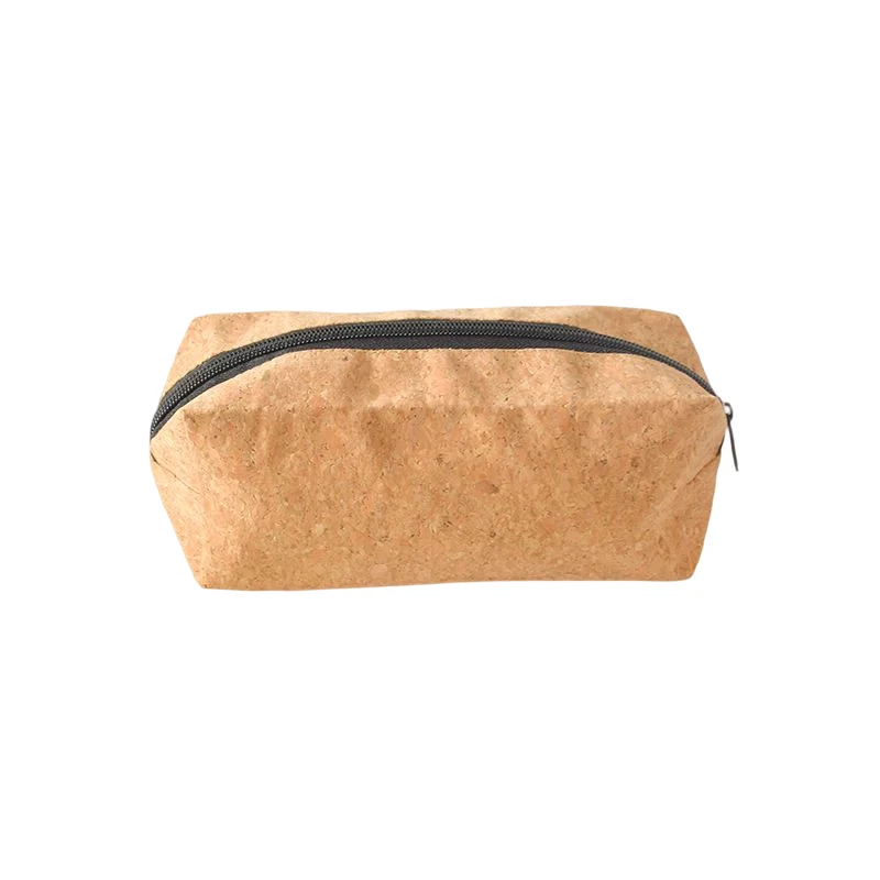 Cork Leather Travel Toiletry Mens Shaving Bag Fashion Makeup Case With Zipper Beauty Organizer
