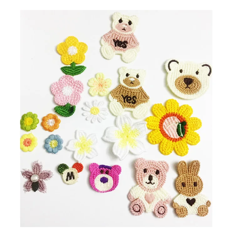 mini bear embroidery patch for baby garment patch for baby shoes