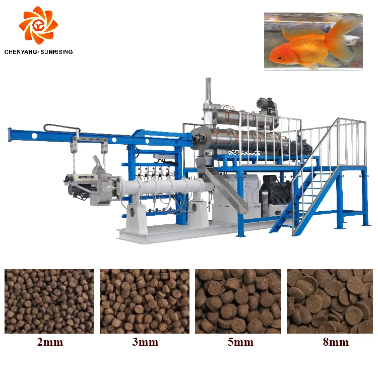 Factory Price Fish Feed Pellets Making Machinery Fish Food Pellet Production Extruded Pet Food Machine