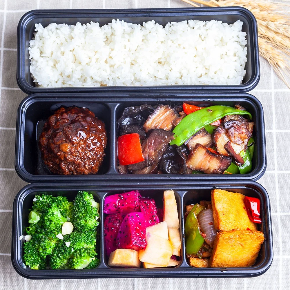 Disposable Kids Lunch Container High Quality Blister Plastic Food Take Away Packaging Sushi Box in Japanese Fo Bento