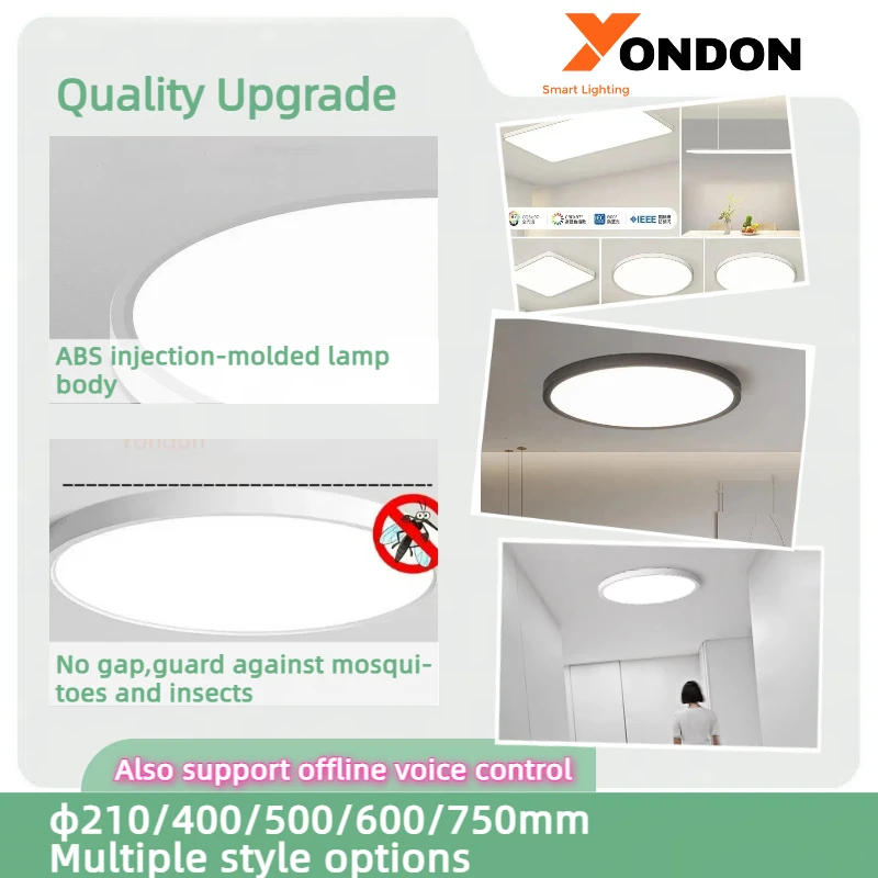 Tuya smart home lights power adjustable ceiling light us canada market etl CCT Change works with Alexa google