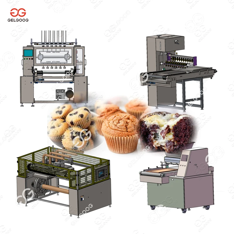 Full Auto Cup Cake Tunnel Oven Baking Sesame Seed Cake Making Chinese Cupcake Production