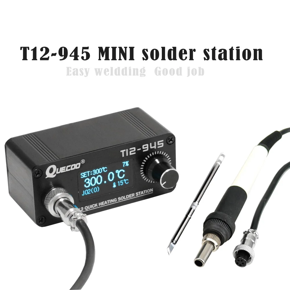 
STM32-OLED T12-945 1.3inch digital display Soldering Station V2.1S controller with 5pin 907 Soldering Iron Tips without power 