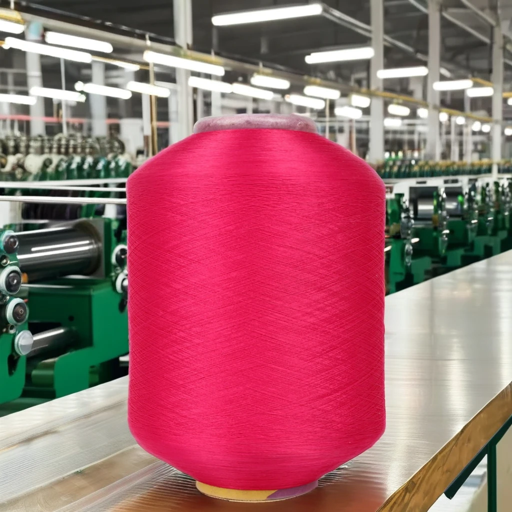 Polyester Core Spun Yarn Dyed Elastic Different Colors for Knitting and Weaving Socks Raw Pattern Spandex Covered Yarn