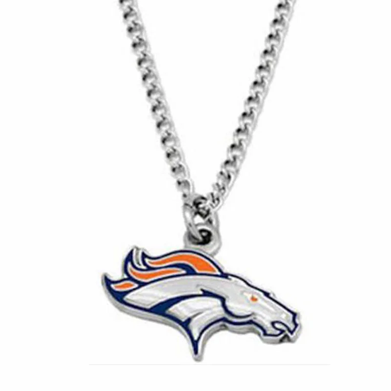 Custom design us Football team logo drop oil pendant charms nfl team necklaces chain