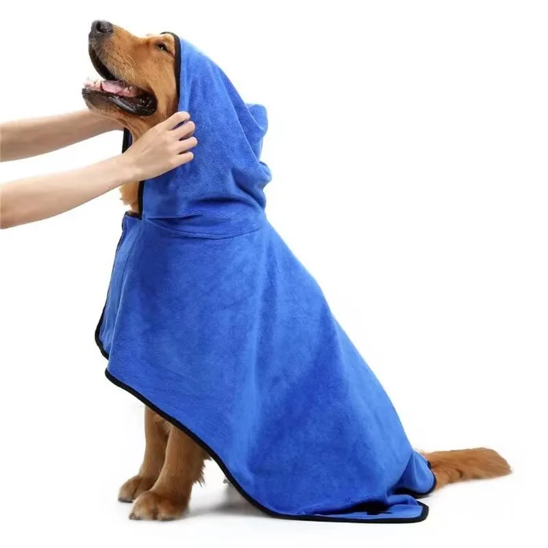 Pet Bathrobe Powerful Absorbent Dog Towel High Quality Soft Comfortable Super Fiber Cat Bath Towel Pet Cleaning Product