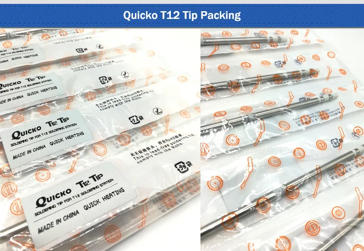 Quicko Original 10Pcs/SET T12-10 B2 D24 C4 ILS JL02 KU K BC2 BL BC1 Iron Tips Series Soldering Rework Station T12-942