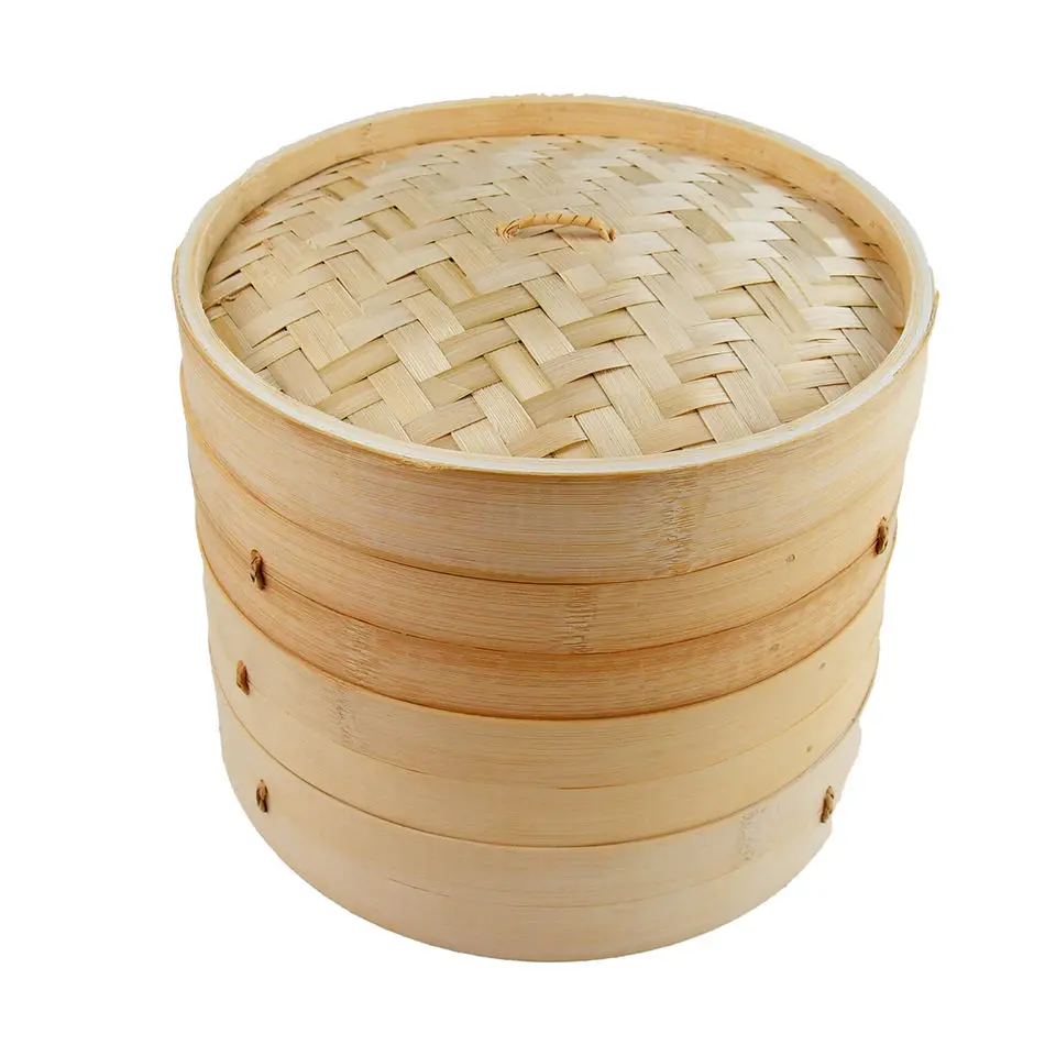 10 Inches Mushroom Substrate Seafood Sweet Corn Fish Dim Sum Noodle Dumpling Milk Rice Bamboo Steamer Pot