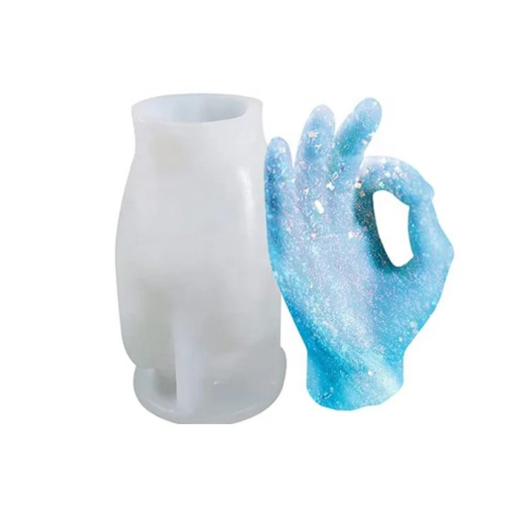 3D Hand Shaped Resin Casting Mold for DIY creative OK gesture candle moulds silicone mold wholesale epoxy hand resin mold
