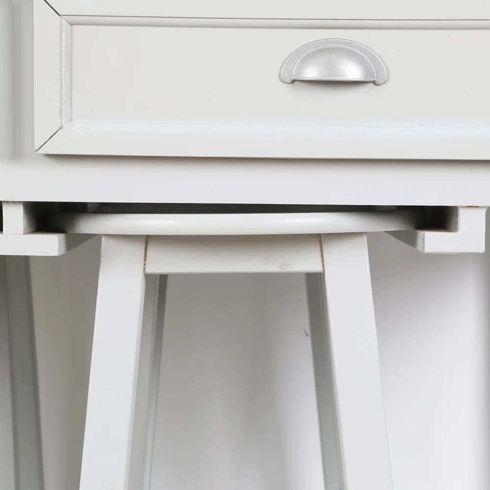 Drawer Storage Cabinet For Learning Leisure Desk With 4 Stools Table And Chair Set