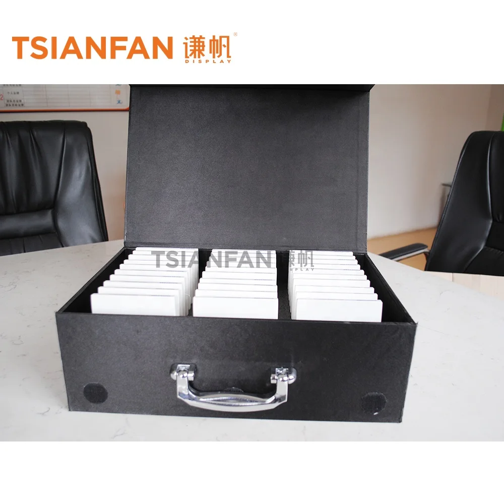 Wholesale custom stone display box tile sample box for granite stones packing stone sample suitcase product sample case