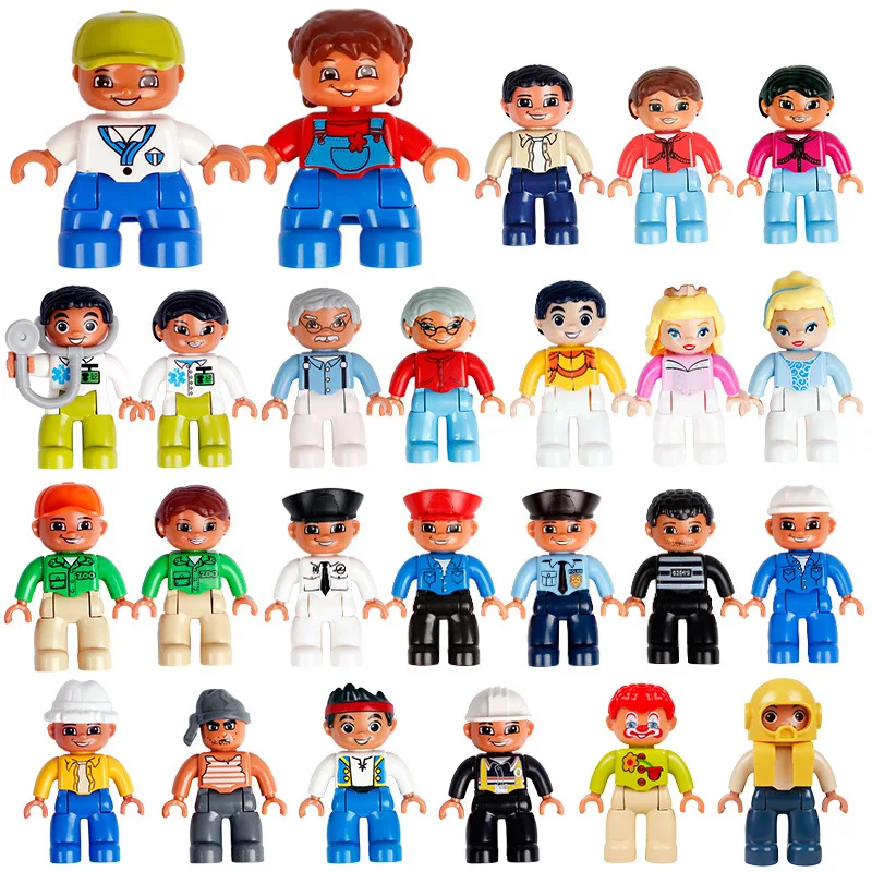 New toys Big Size Building Block Figures Teacher Doctor Fireman Policeman Role And Play Toys for Kids