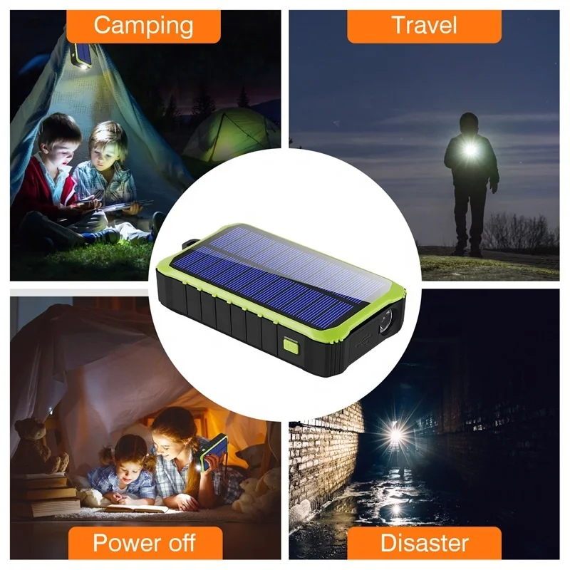 New Premium CE RoHS Hand Crank Dynamo Power Bank Solar Mobile Phone Charger Flashlight