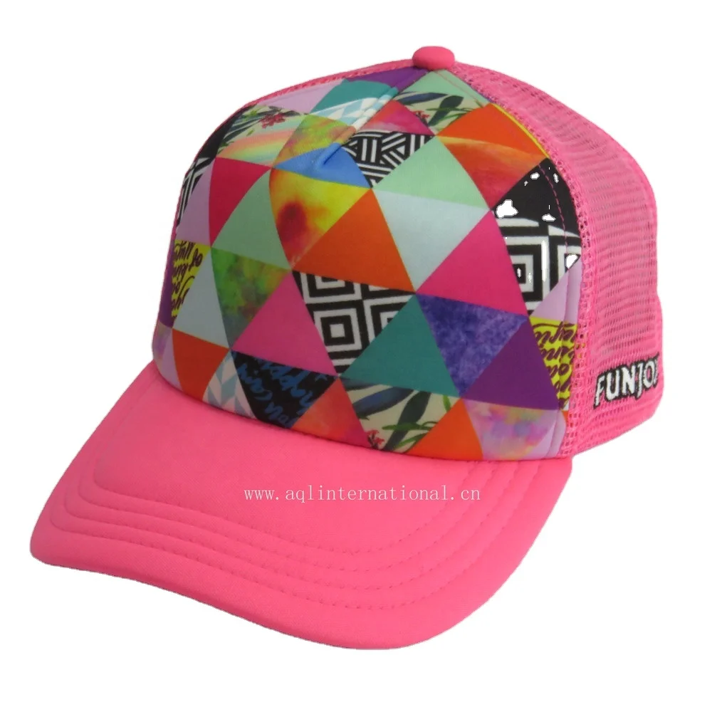 Fashion custom full print trucker hat sublimation trucker cap foam hat women summer hat