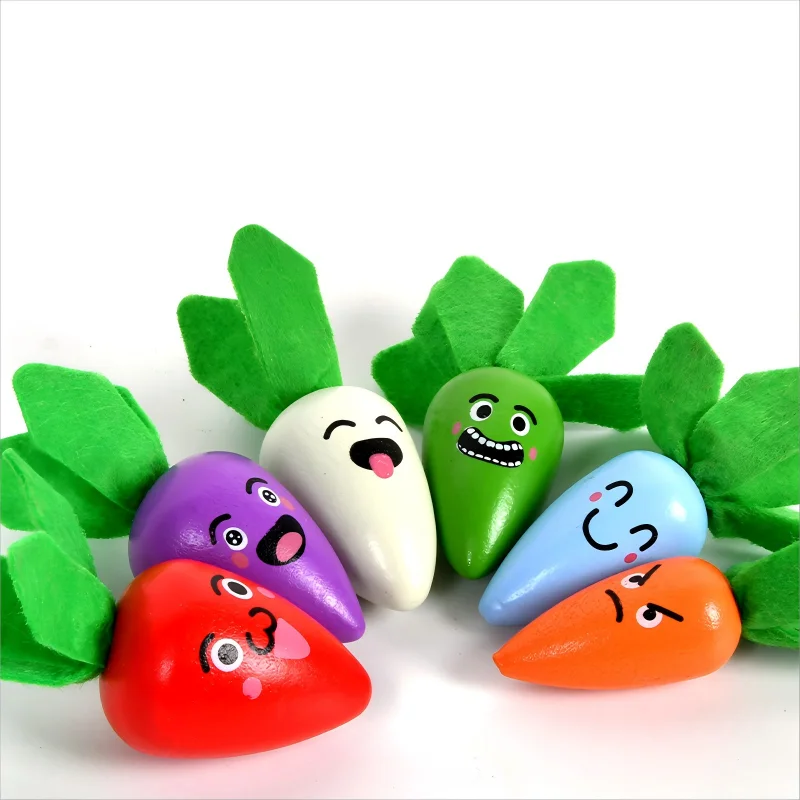 2024 New Magnetism Fishing Game Pulling Carrots Children Hot Sale Wooden Educational Puzzle Montessori Toys for Kids Boys Girls