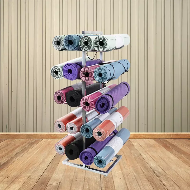 Hot Sale Shop Retail Textile Fabrics Rolls Carpet Storage Display Rack Sports Equipment Yoga Mat Display Stand
