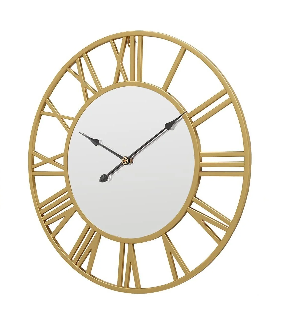 FREE SAMPLE Large wall clock mirror effect, round Roman digital battery operation, silent quartz movement