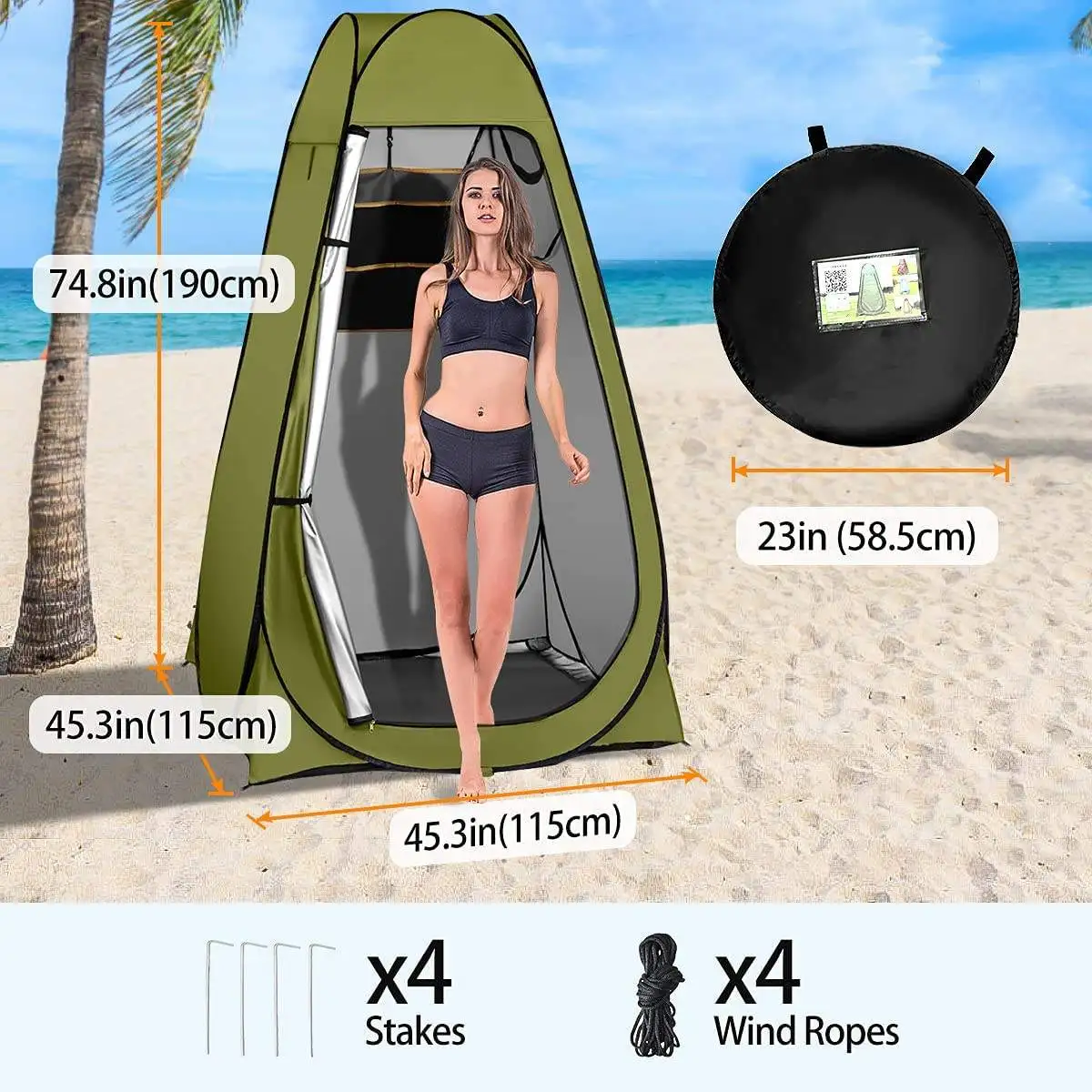 Goodwin Camping changing  Bath tent Outdoor shower tent Simple bath cover portable toilet Fully automatic pop up Waterproof tent
