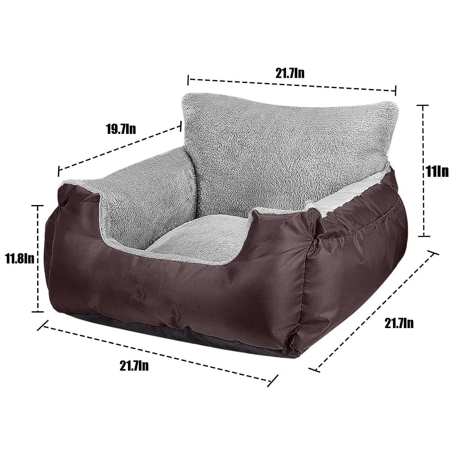 Elevated Plush Dog Car Seat Bed , Car Front Seat Bed for Small Dogs