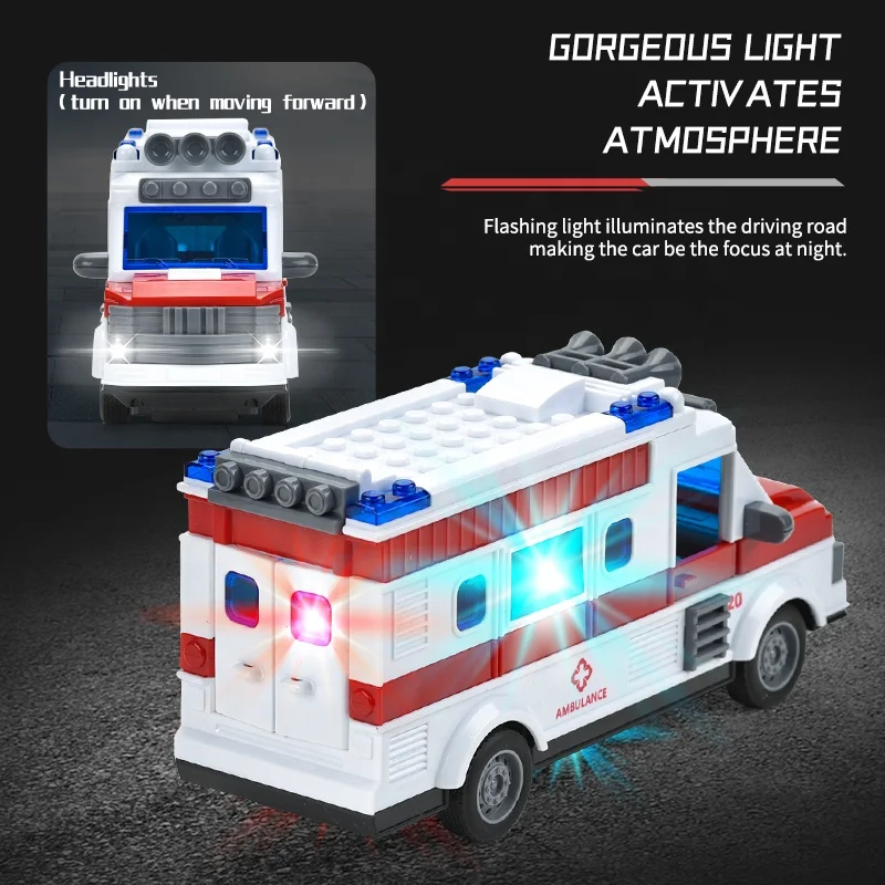 1:30 4Ch Radio Controlled Baby Hand control Ambulance car, RC School bus with light and Open Door Function