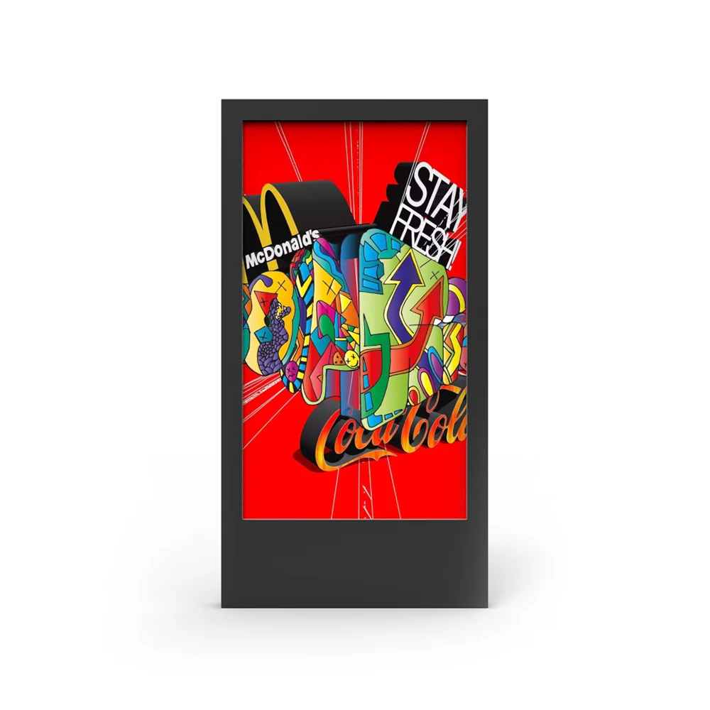 65inch QWP technology Vertical digital signage digital signage monitor screen outdoor remote control media player kiosk