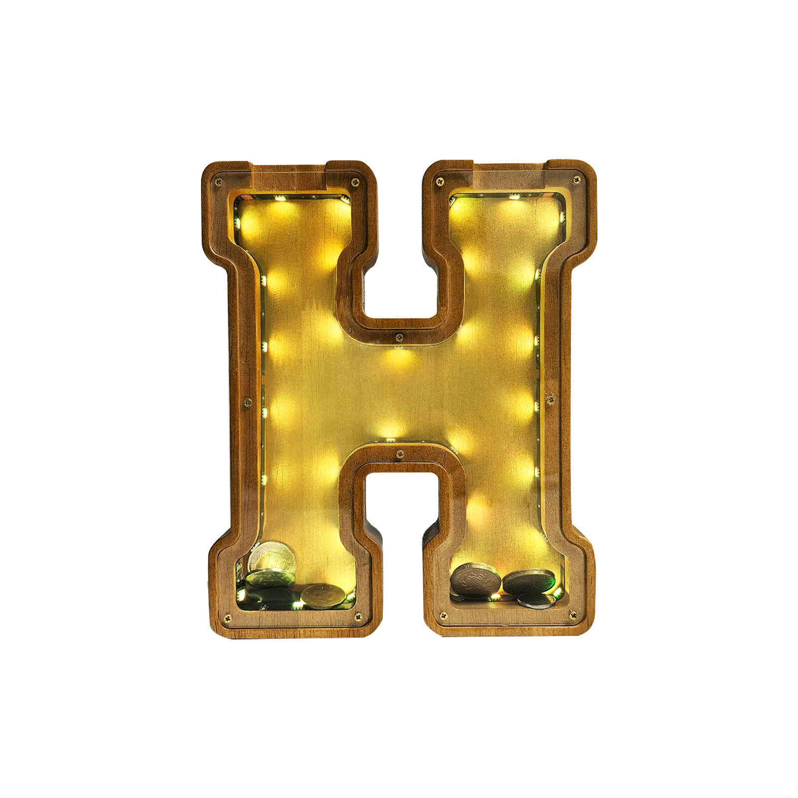 Wooden Piggy Bank Capital Letters for Children Birthday Gifts