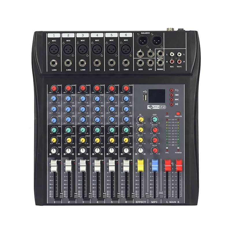 Professional Audio 6 Channels Digital Mixer Sound Equipment With Touch Screen Support Multi-os Operating System