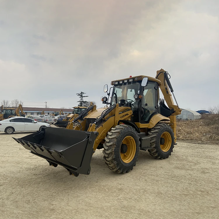 In stock Hydraulic Joystick Operation Articulated Backhoe Excavator Loader With CE