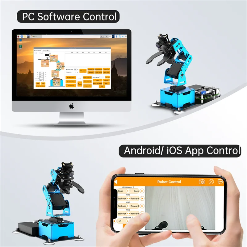 Hiwonder ArmPi mini 4DOF Vision Robotic Arm Powered by Raspberry Pi Support Python OpenCV Target Tracking for Beginners