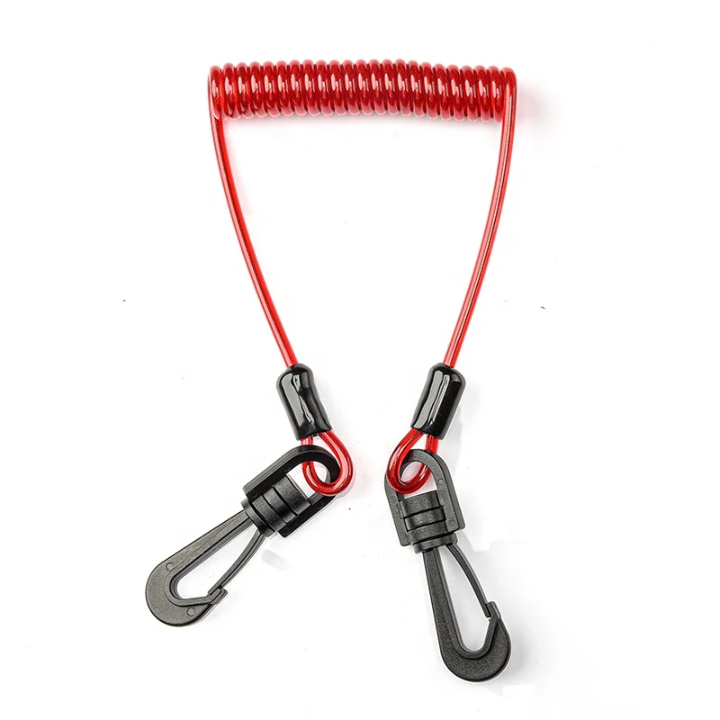 Custom PVC TPU Nylon coated tool lanyard stainless steel spiral hook steel wire tool rope for work safety protection