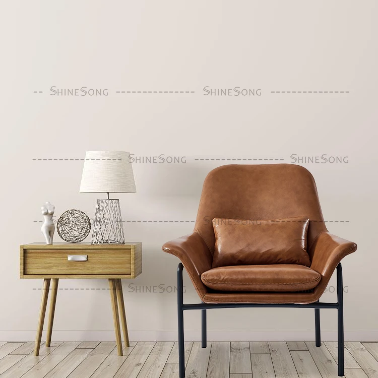 Simple Furniture Lounge Room Artistic Back Spacious Armchair Leather Leisure Chair