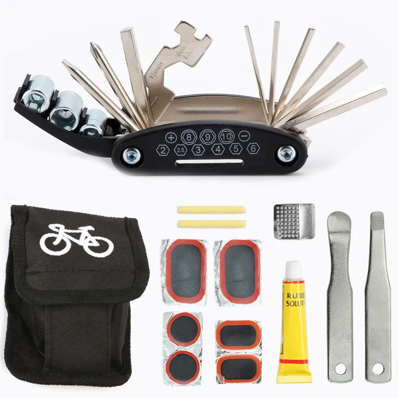 Cheapest Multifunction Mini Cycle Tire Repair Tool Set Wholesale Multifunction Wrench Chain Repair Tool Set