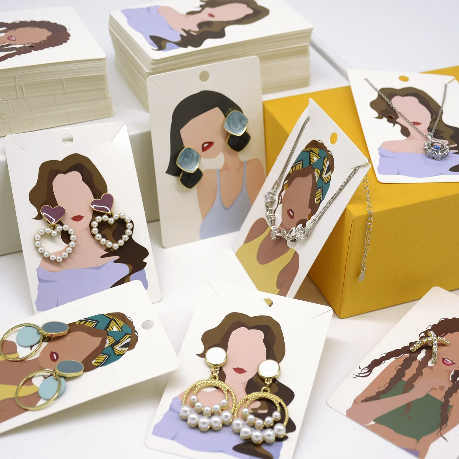 Custom Printed Fashion Logo Printing Earring Display Card Jewelry Packaging Display Paper Card