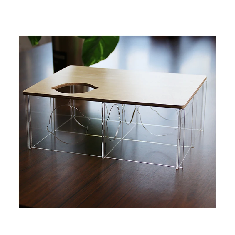 Hamster Hideout 4-Chamber Acrylic Transparent Hamster House Multi-Room Pet Cage House