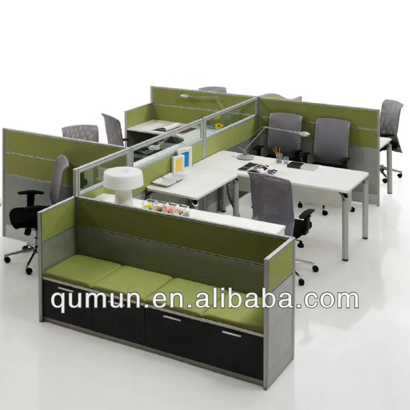 modular office furniture staff workstation and partition with screen