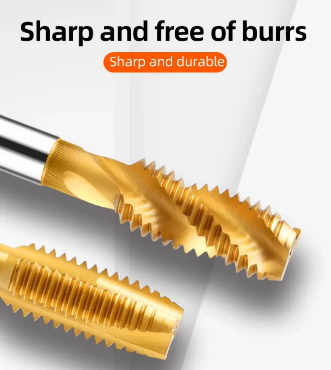 Industrial HSS spiral compound tap chamfering tapping bit for hexagonal shank drilling and chamfering trimachine