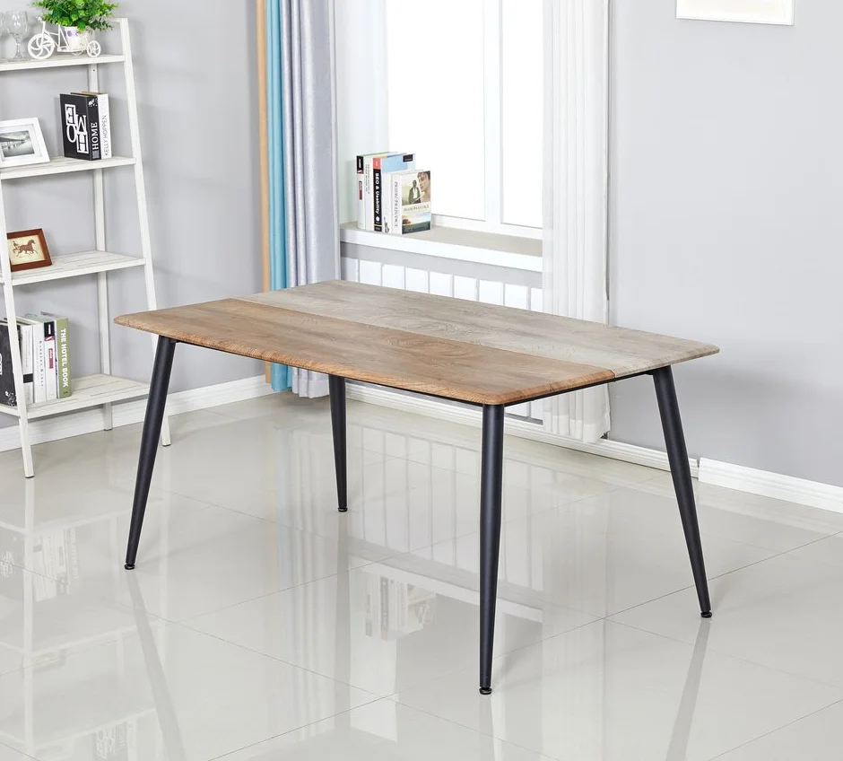 2022 New Design Contrast color Style Dining Room Furniture Cheap Wholesale MDF Top With Paper Dining Table