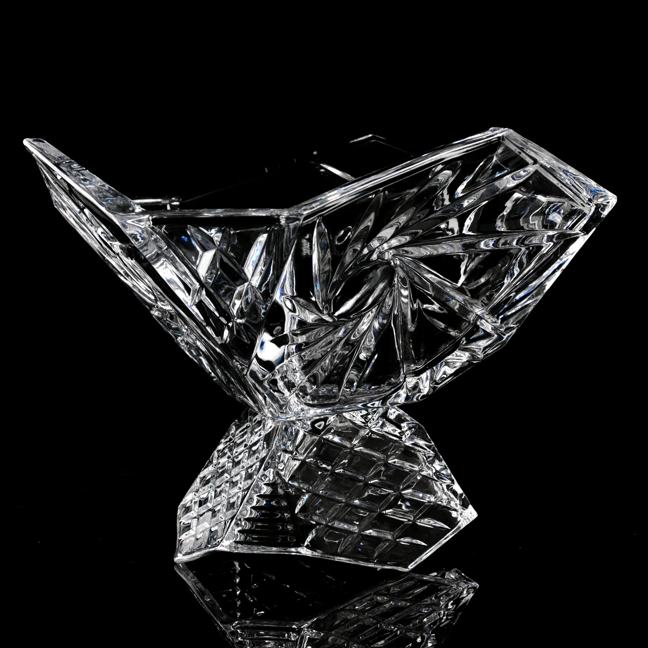 Luxury Crystal Golden Plated Glass Sugar Candy Bowl Footed Clear Glass Jar Candy Bowls With Lid