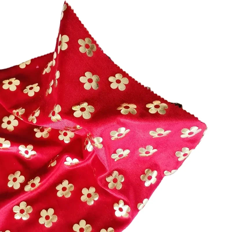 2023 Wholesale korean velvet gilding printed fabric for clothing