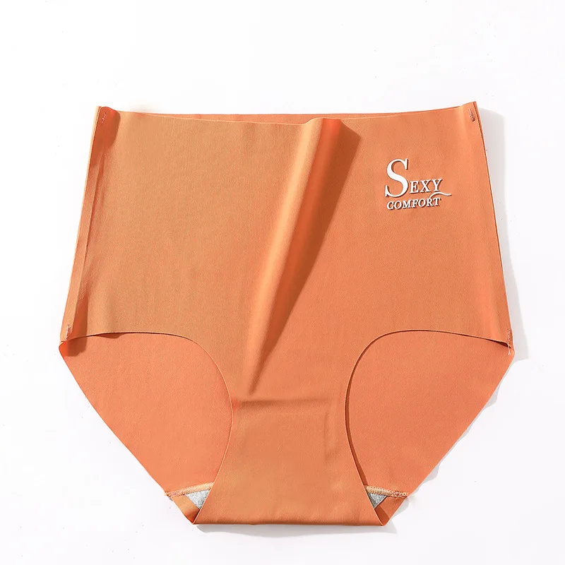 2021 wholesale ladies ice silk and cotton seamless High Rise underwear solid sexy short panty woman underwear