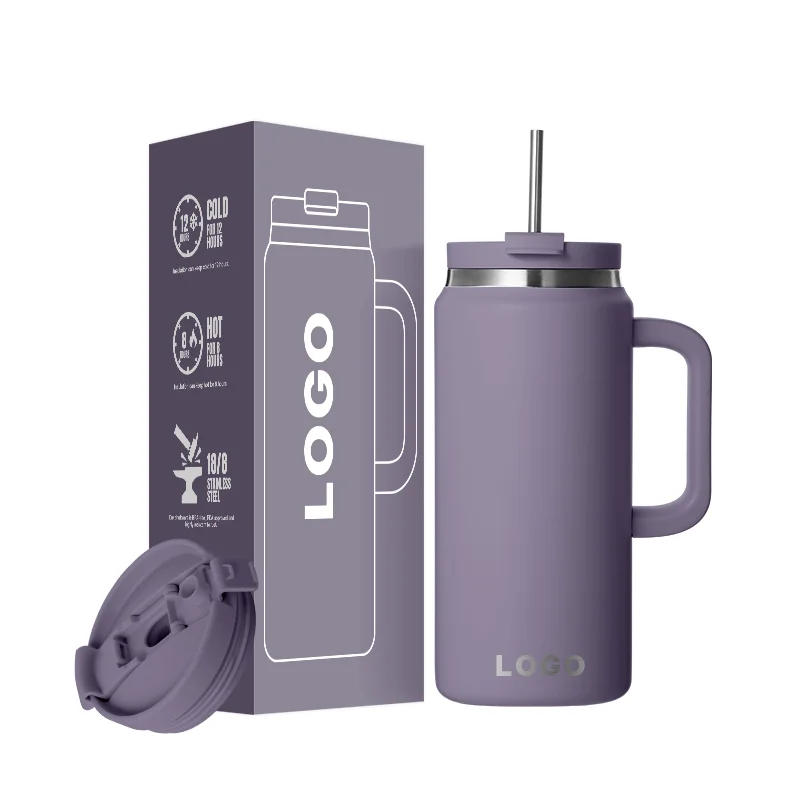 64oz Outdoor Sport Stainless Steel Drink Beverage Tumbler Double Wall Vacuum Insulated Powder Finish  Tumbler 100% Leak Proof