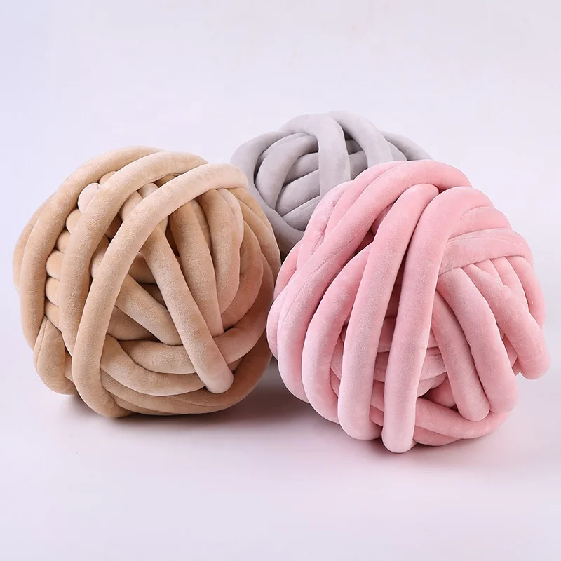 Cynthia Velvet Cotton Tube Polyester Yarn for Arm Knitting Cushion