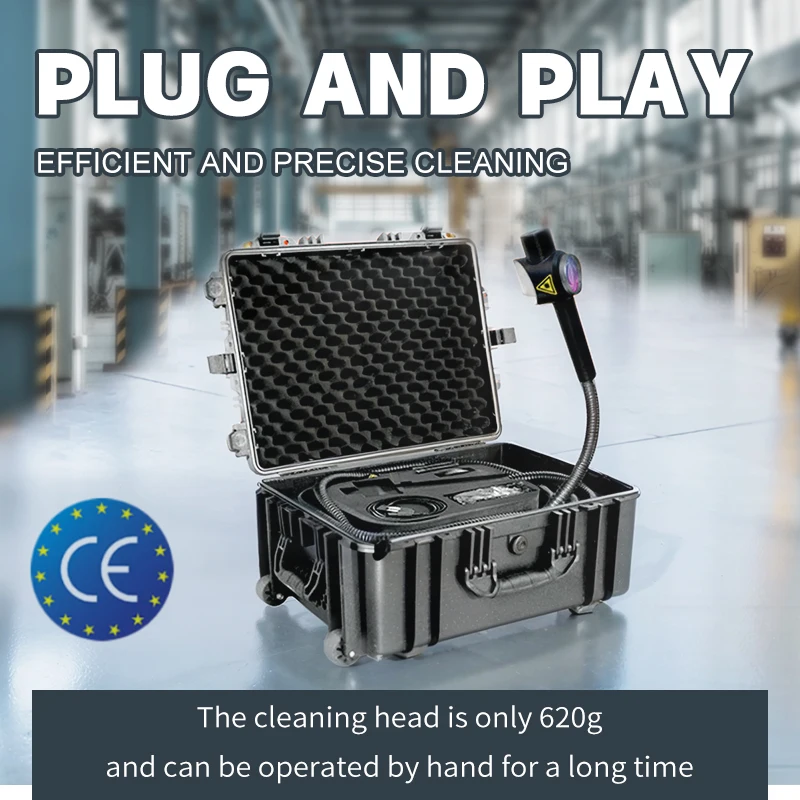 Portable suitcase Pulse Laser Cleaning Machine Laser Paint Cleaner for Wood Paint oil rust