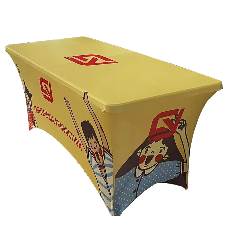 all size trade show printed logo polyester table cover table cloths custom desk covers desk cloth for Exhibition